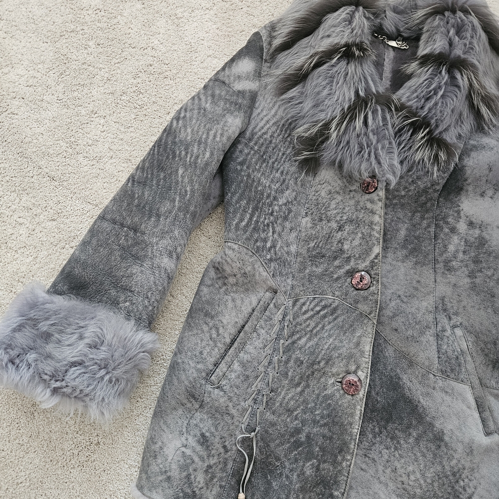 Reisler Sheepskin coat with fur collar M - Picture 2 of 8